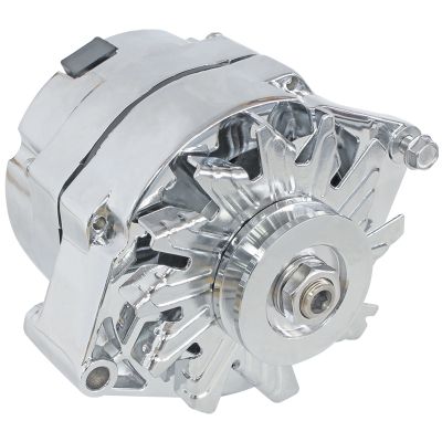 Alternator Power Spark, 140 Amp 1-Wire, Internal Regulator, Chrome, V-Belt, Chev, For Holden, Commodore, Torana
