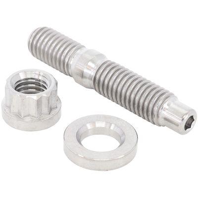 Aeroflow M8 x 1.25mm Titanium Stud, 12 Point Nut and Washer Kit Sold as One Stud, One Flat Washer and One 12 Point Nut