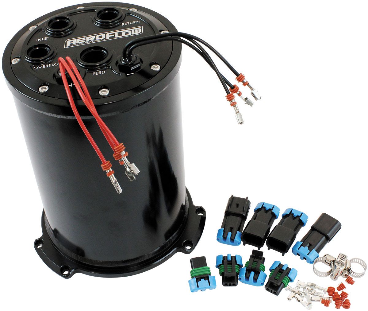 Triple EFI Pump Compact Surge Tank 7 Liter (1.85 Gal), -10 ORB Outlet With -8 ORB Return