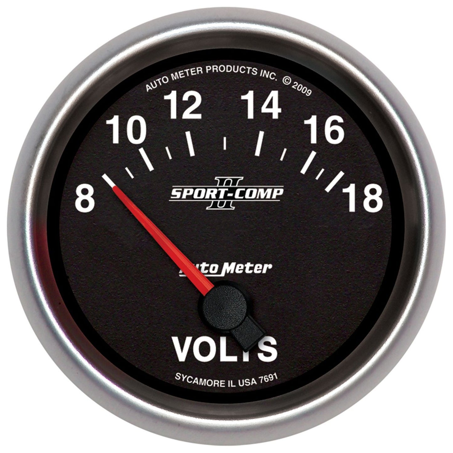 Sport-Comp II Voltmeter Gauge 2-5/8", Short Sweep Electric, 8-18 volts