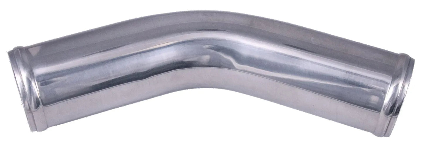 Raceworks Polished Aluminium Tube 3.00in 45Deg 2.0mm With Rolled Ends 150mm Legs