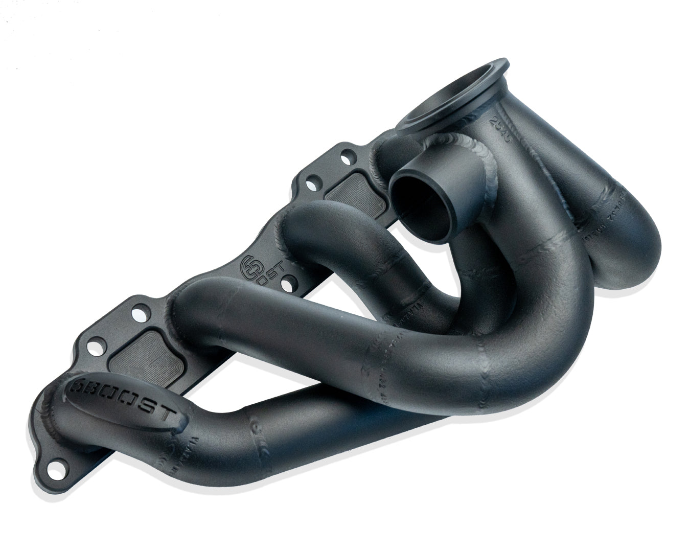6Boost Exhaust Manifold, for Nissan SR20DET GTIR Pulsar, V-band(Garrett GTX28 Small Flange)/45 Single 45mm Wastegate Port