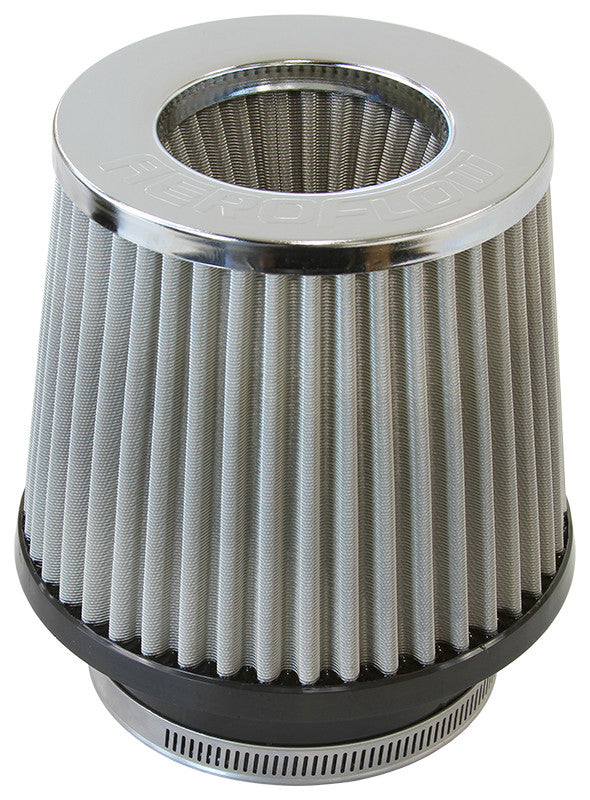 Universal Round Tapered 3" (76mm) Clamp-On Filter - Chrome Top Inverted Filter AF2815-3000