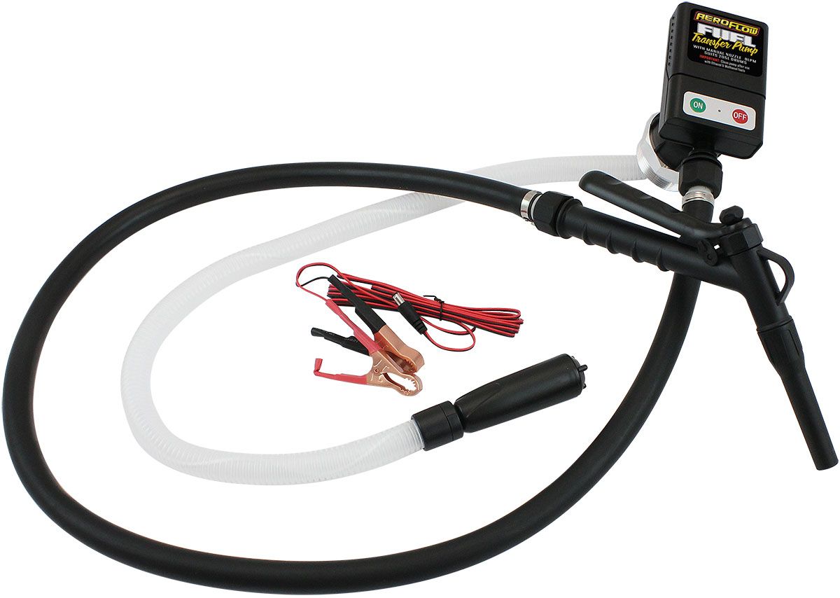 Aeroflow Battery Operated Fluid Transfer Drum Pump Manual Trigger Nozzle, 9 Liters Per Minute Flow Rate