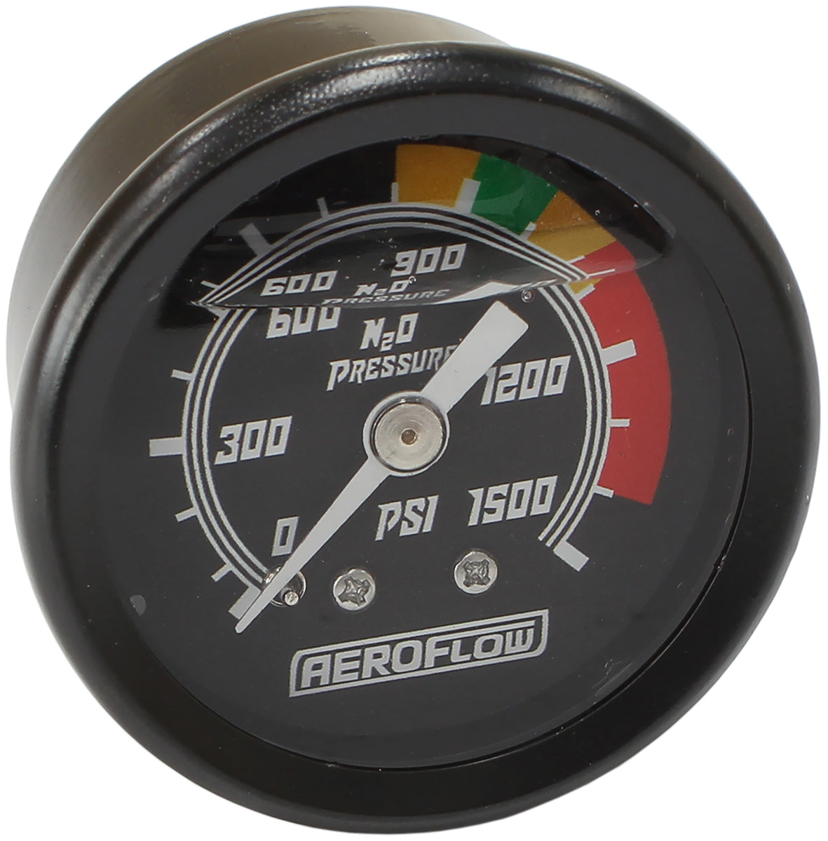 1-1/2" Nitrous Pressure Gauge 0-1500 psi, Black Face / White Pointer