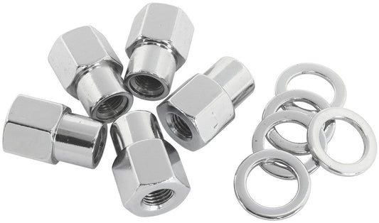 0.550" Shank OpenChrome Wheel Nuts - M12 x 1.25mm Pack of 5, Washer Seat with Shank