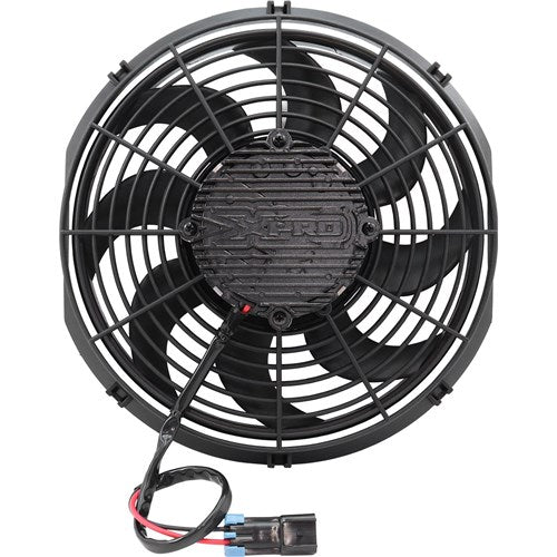 Aeroflow 12" Brushless Electric Fan, Pusher Type with Curved Blades 2000 CFM Rating. Non Reversable