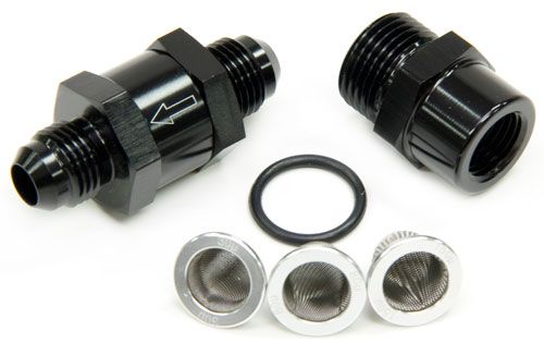 Inline Fuel & Oil Filter -6AN Black Finish. Includes 30, 80 and 150 Micron Elements