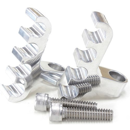 Ignition Lead Separator - Polished (Pair) Holds x 4 Leads, Mounts to Valve Covers 1/4" Bolt Product Code: AF64-9704