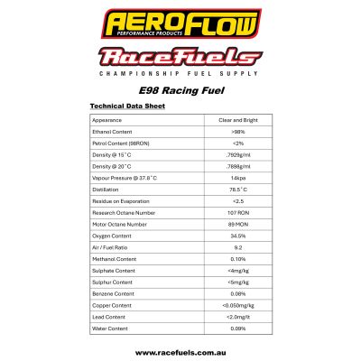 Aeroflow E98 Racing Fuel 200 Litre (52 Gallon) Container