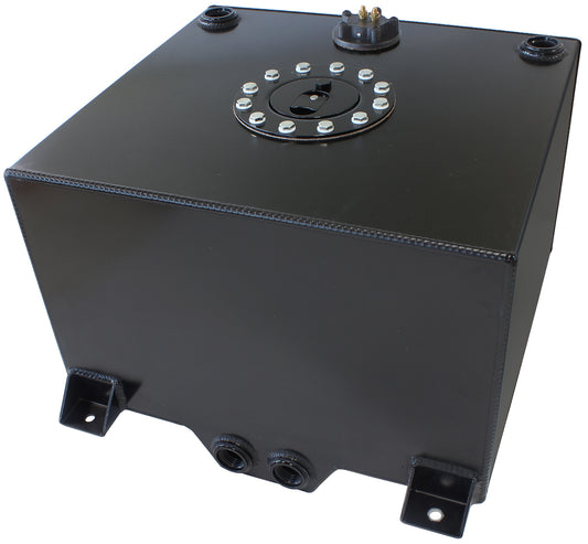 Aluminium 15 Gallon (57L) Fuel Cell with Cavity/Sump & Fuel Sender (Black)