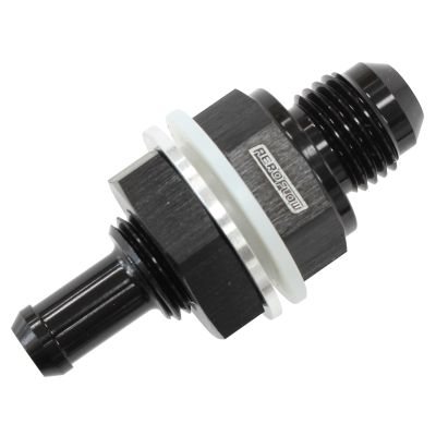 Fuel Cell Bulkhead Fitting -8AN to 1/2" Barb Black Finish