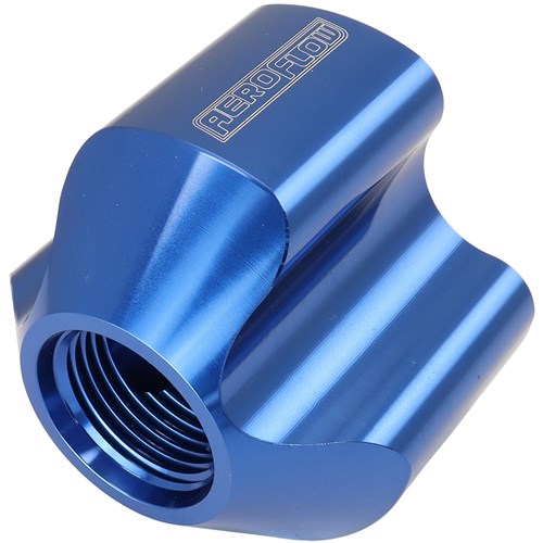 Aeroflow 4 Port Inline Distribution Block - Blue Finish 3 x -8 ORB Ports, 1 x -10 ORB Port