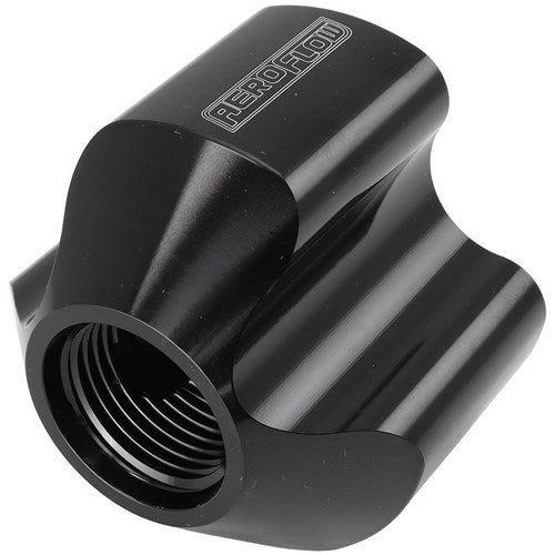 Aeroflow 4 Port Inline Distribution Block - Blue Finish 3 x -8 ORB Ports, 1 x -10 ORB Port