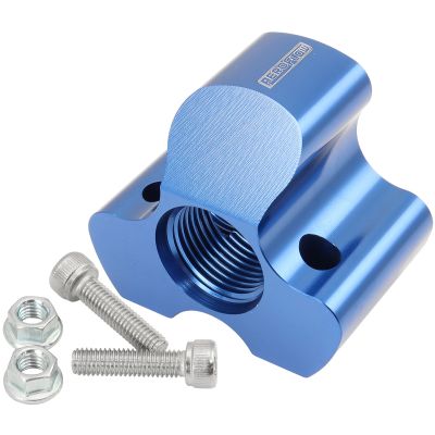 Aeroflow 4 Port Inline Distribution Block - Blue Finish 3 x -10 ORB Ports, 1 x -12 ORB Port