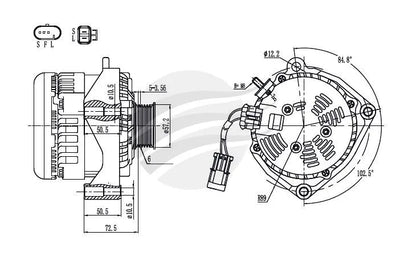 ALT 12V 215A, GM, LS1, HOLDEN, UNIVERSAL TYPE APPLICATIONS