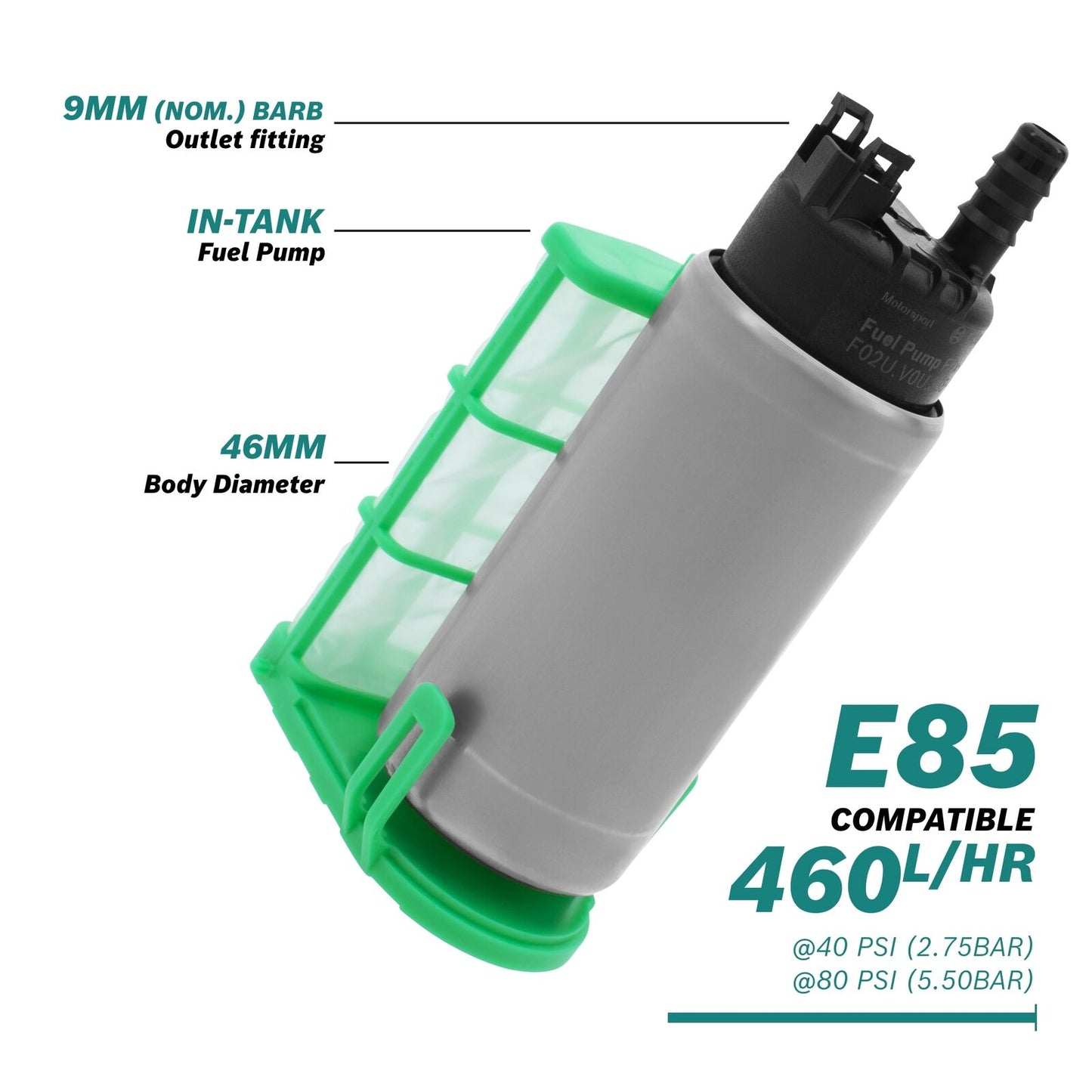 FPx-HF - In-tank Fuel Pump. Up to 540 l/h (BR540)