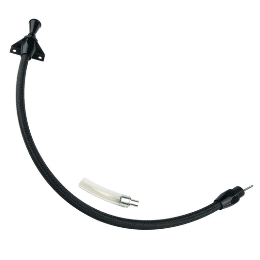 Proflow Transmission Dipstick, Braided Stainless Black , Billet Handle,, Firewall Mount, For Chevrolet, Powerglide,