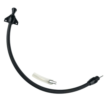 Proflow Transmission Dipstick, Braided Stainless Black , Billet Handle, Firewall Mount For Chevrolet, 700R4