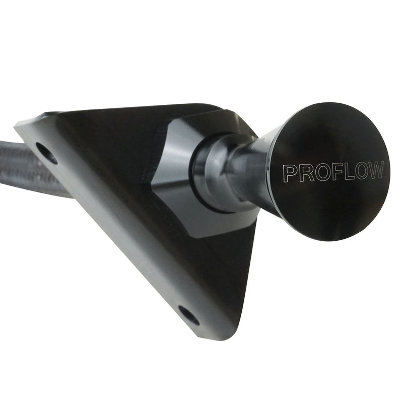 Proflow Transmission Dipstick, Braided Stainless Black , Billet Handle, Firewall Mount For Chevrolet, 700R4