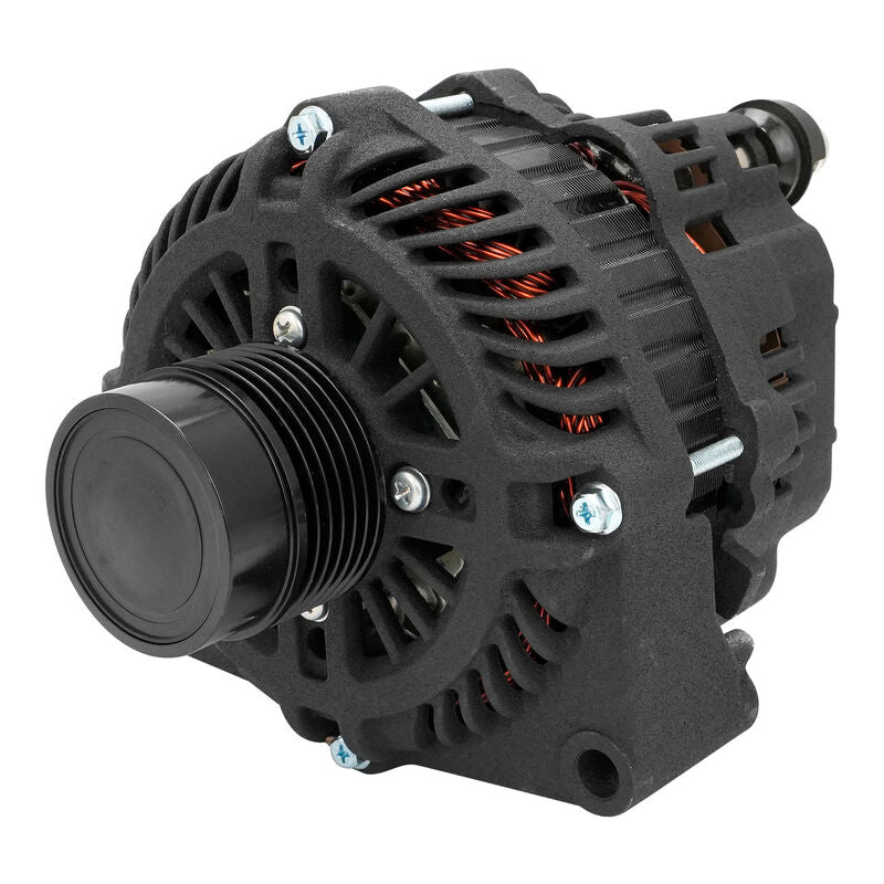 Proflow Alternator Power Spark, 140 Amp, For Holden Commodore LS 6.0 VE/VF, Internal Regulator, Black, Serpentine Pulley