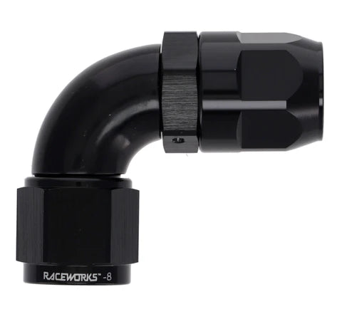 Raceworks 200/220 Series Teflon Braid Hose Ends - 90 Degree
