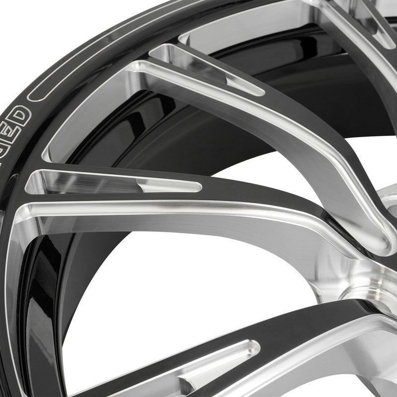 Street Pro 009 Series Forged Wheel, Front 17x4.5'' / 2.25'' Backspace (-13) / 5x4.50" Bolt Circle Ford, Gloss Black Milled. Each