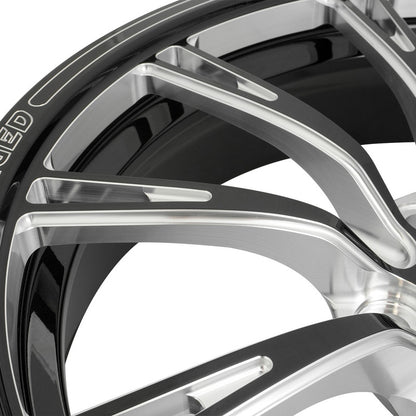 Street Pro 009 Series Forged Wheel, Front 17x4.5'' / 2.25'' Backspace (-13) / 5x4.50" Bolt Circle Ford, Gloss Black Milled. Each