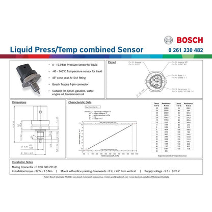 2030PSI (140Bar) Bosch Pressure Sensor