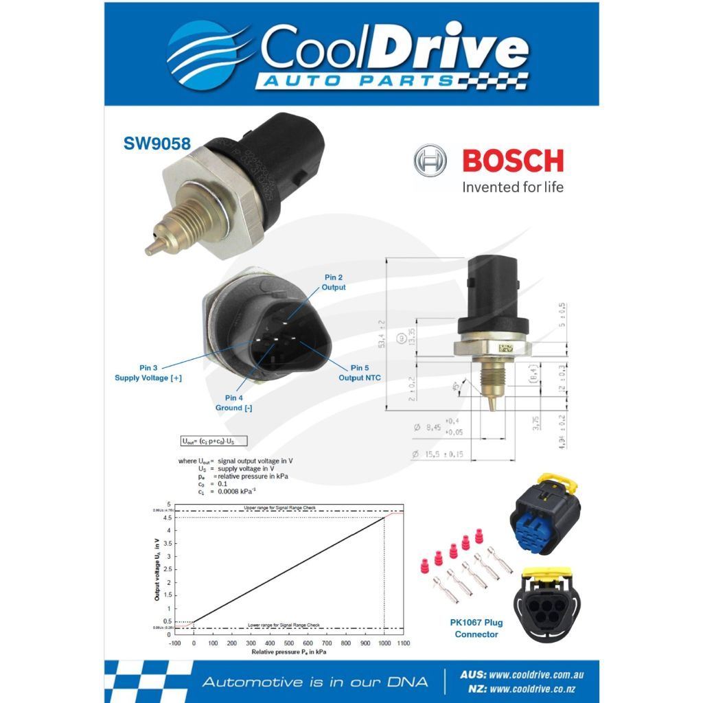 2030PSI (140Bar) Bosch Pressure Sensor