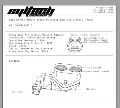 Syltech - 8AN Universal 2 Wire Sensor Idle Air Control Valve
