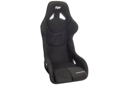 Raceworks Fibreglass Race Seat With Wings Cloth FIA Approved – Black