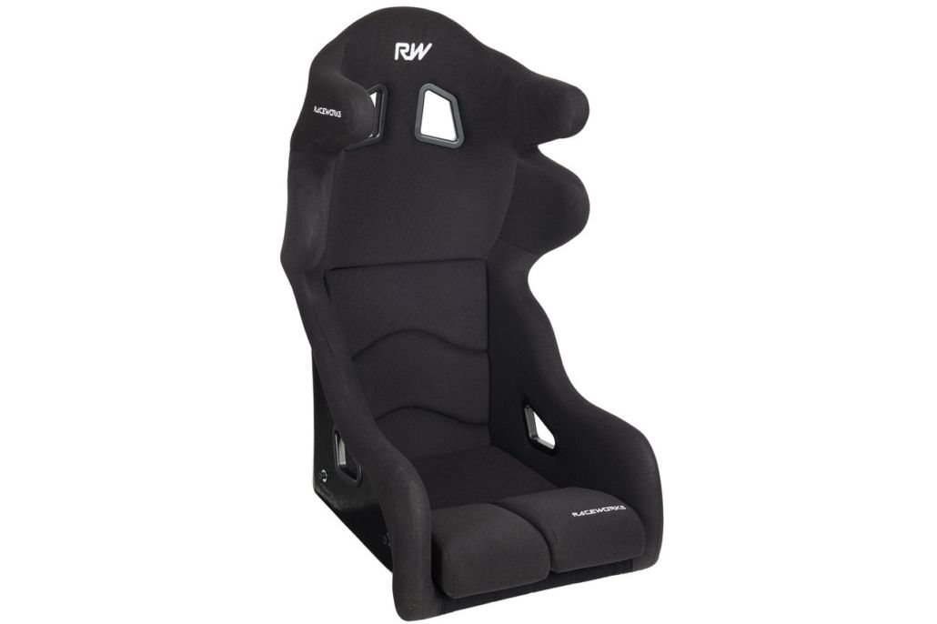 Raceworks Fibreglass Race Seat With Wings Cloth FIA Approved