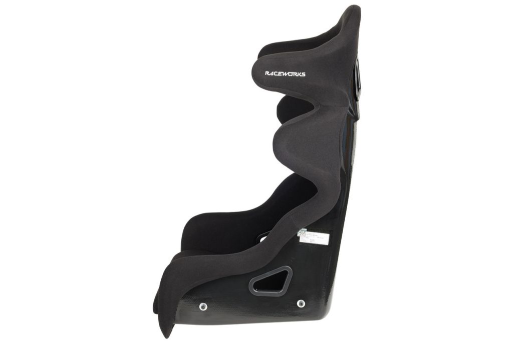 Raceworks Fibreglass Race Seat With Wings Cloth FIA Approved