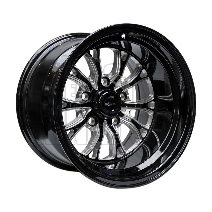 OUTLAW DRAG INTENSITY 15x8 DEEP - GLOSS BLACK MILLED 3"bs