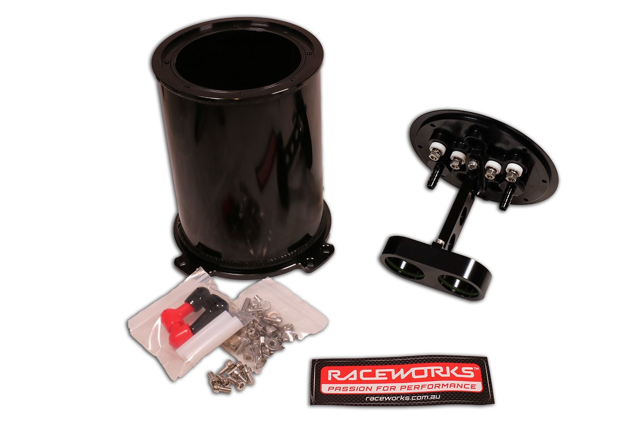 Raceworks Surge Tank 2.8L Suits Single/Twin 39MM-40MM Intank Pumps ALY-083BK