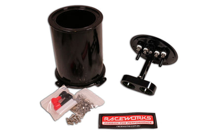 Raceworks Surge Tank 2.8L Suits Single/Twin 39MM-40MM Intank Pumps ALY-083BK