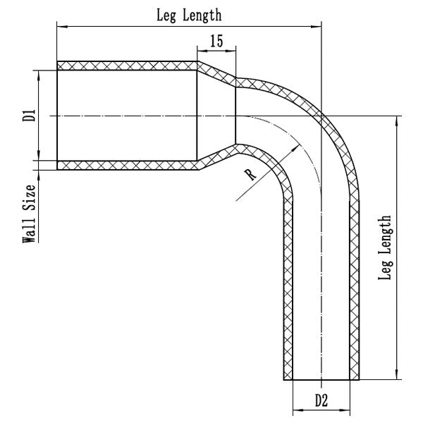 Raceworks Silicone Hose – 90 Degree Reducer Elbow