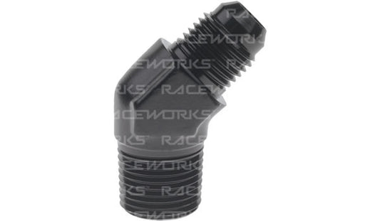 Raceworks AN to NPT Adaptors - 45 Degree