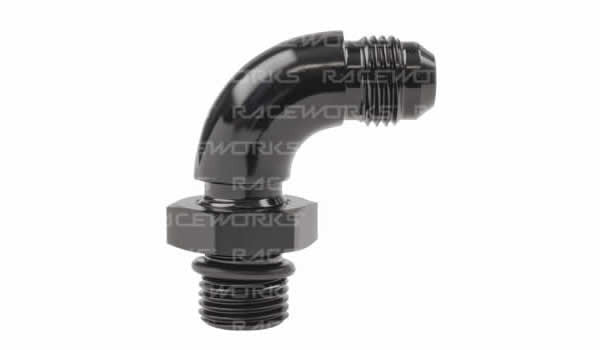 Raceworks AN Male Flare to AN O-Ring Port 90 Degree