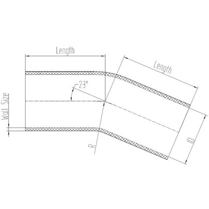 Raceworks Silicone Hose - 23 Degree Elbow
