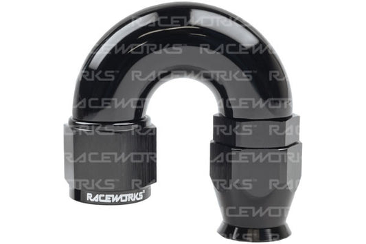 Raceworks 200/220 Series Teflon Braid Hose Ends - 180 Degree